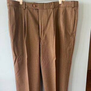 Bills Khakis Mens Brown Wool Pleated Trousers 40X28